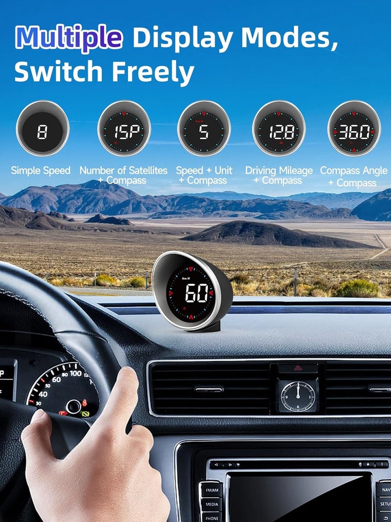MOMAN Heads Up Display for Cars HS1, Car HUD Speedometer MPH KM/H Compass Direction USB Cable Plug & Play Over Speed Alert Fatigue Driving Reminder for Most Vehicles - Image 5